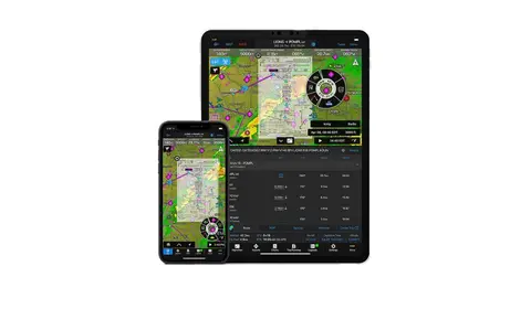 Tablet connected to the panel avionics