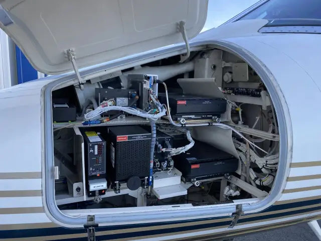 Avionics installed in the nose bay