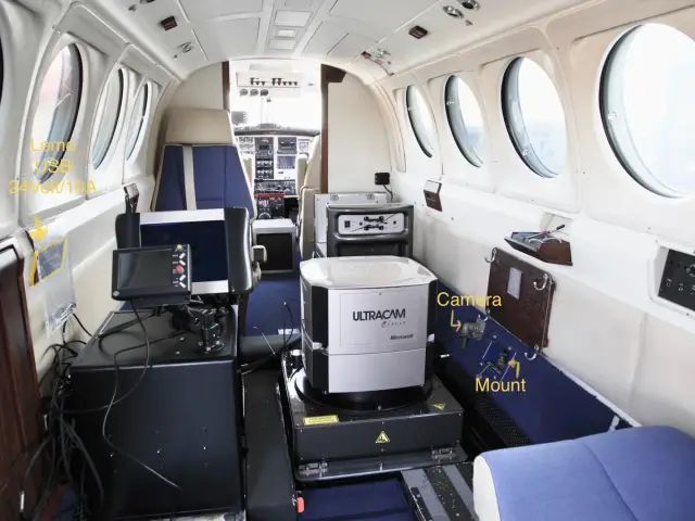 Cabin with the aerial camera system installed