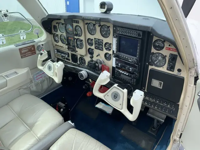 Cockpit before the upgrade with analogue engine gauges