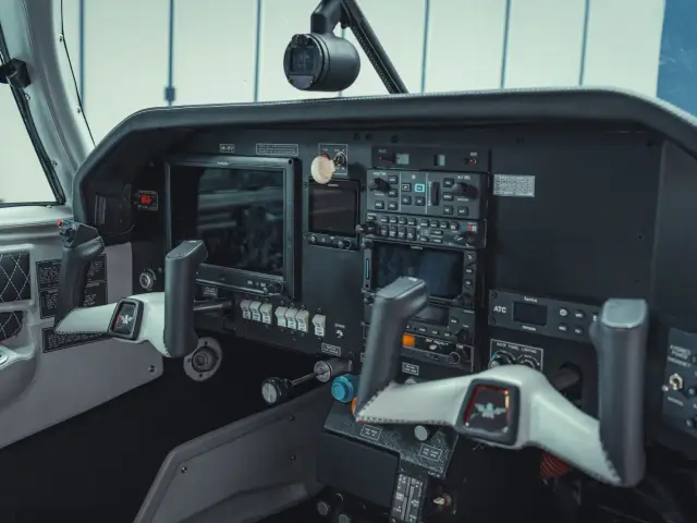 Cockpit with the new panel and light interior