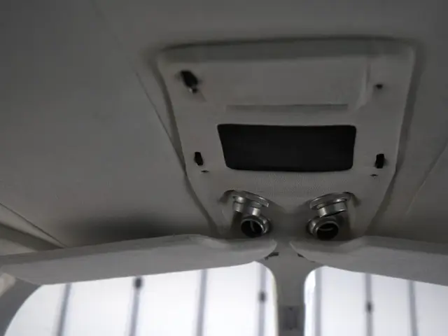 Overhead panel with air outlets in a renovated cabin ceiling