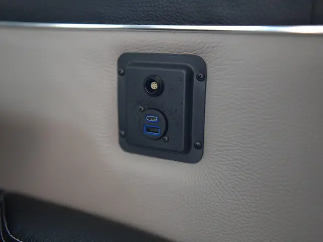 USB power outlet in a leather sidewall panel