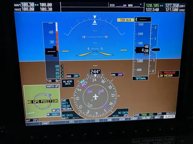 Garmin flight display in the panel