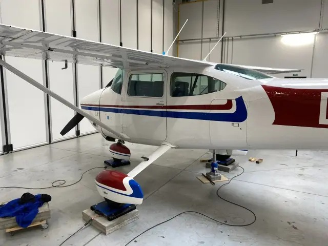 Cessna F182Q Skylane II in the hangar