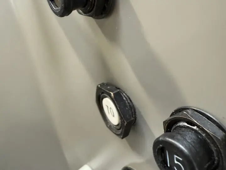 New engraved circuit breaker and switch positions on a milled panel