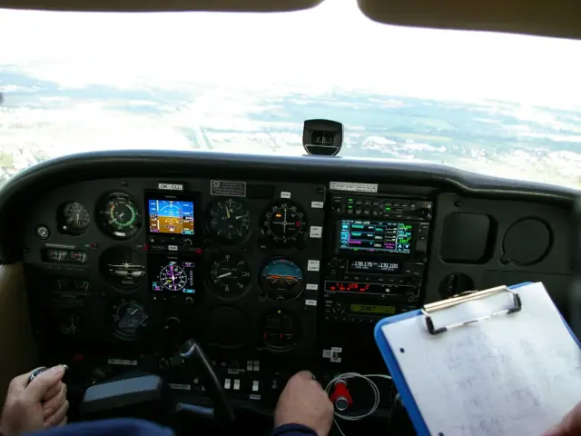 View from the cockpit in flight