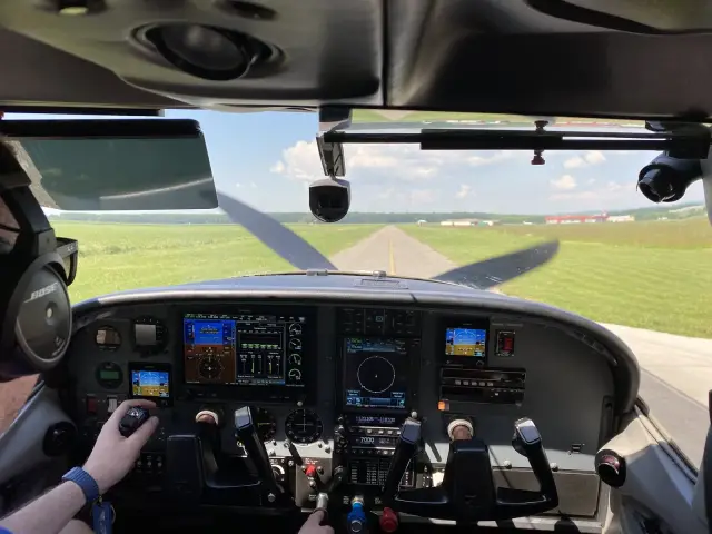 View from the cockpit in flight