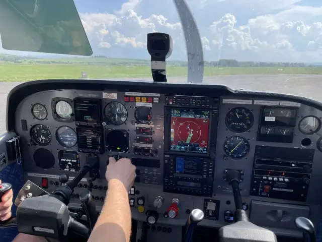 Cockpit during the test flight