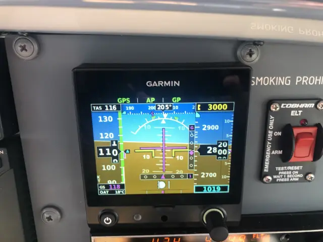 Garmin G5 standby instrument in the new panel