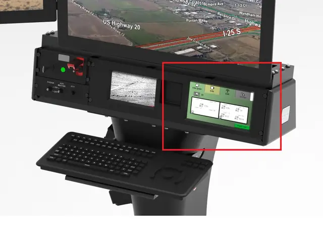 Mission control unit with map and video displays mounted on the workstation