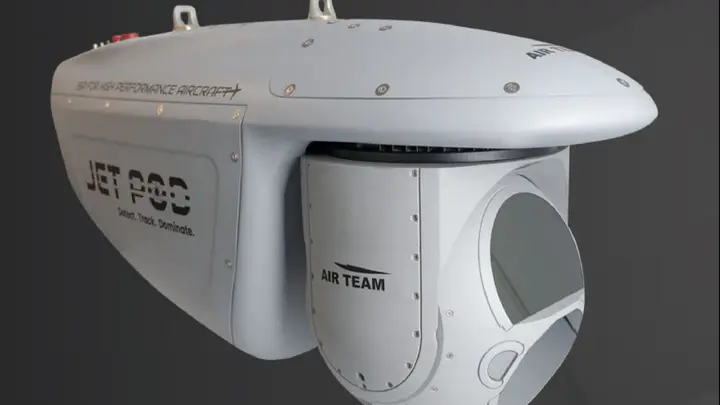 JETPOD ISR pod for high-performance aircraft with EO/IR turret