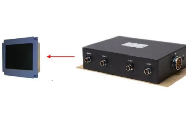 System diagram of an IFE installation: screen, control box and cabin units