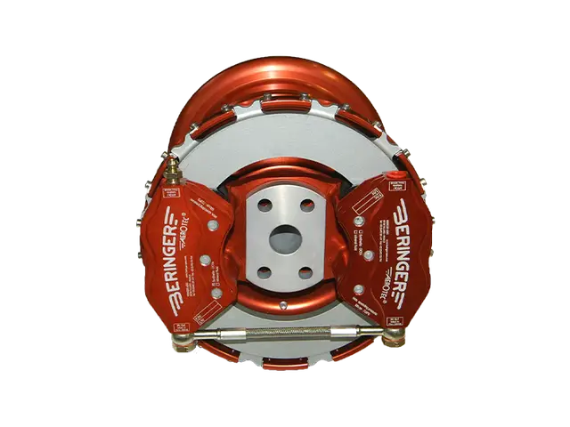 Red brake and wheel assembly of a wheel and brake kit