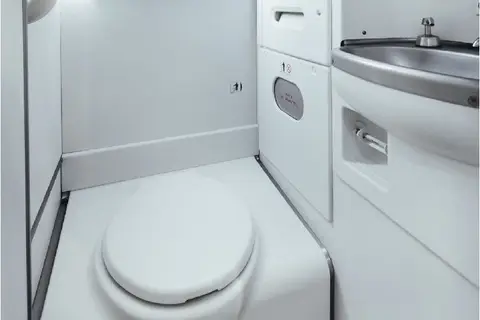 Aircraft lavatory before and after an upgrade