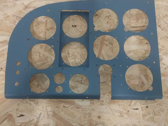 Machined panel blank with the instrument cut-outs