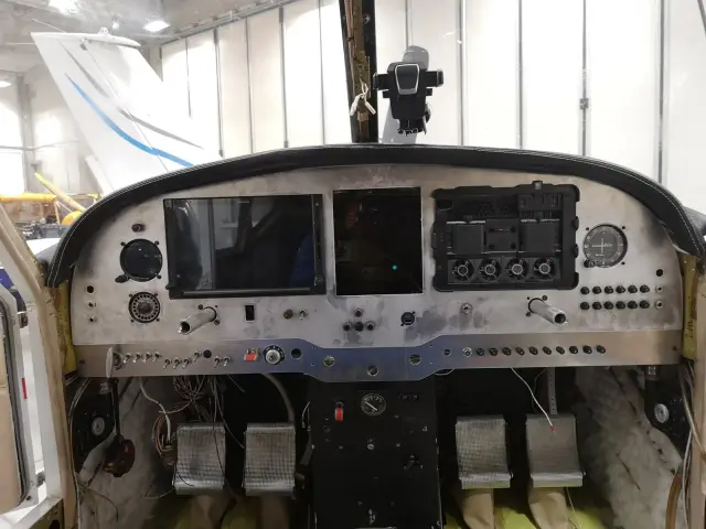 New panel with the avionics being fitted
