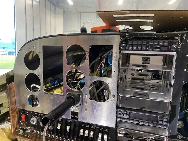 Aluminium instrument panel during the build