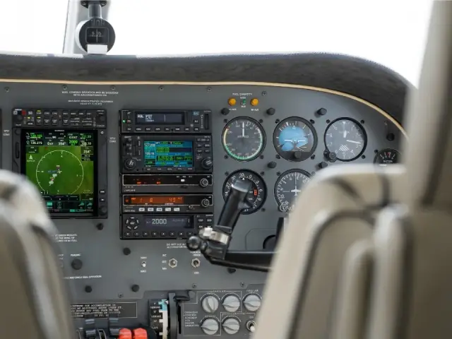 Panel framed by the cabin seats