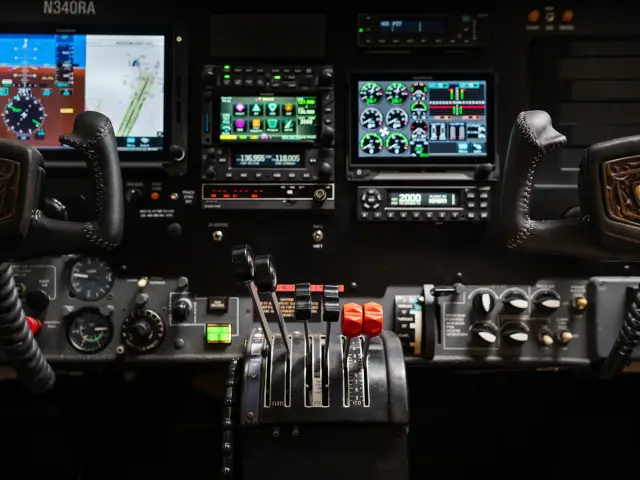Finished panel with displays and navigators